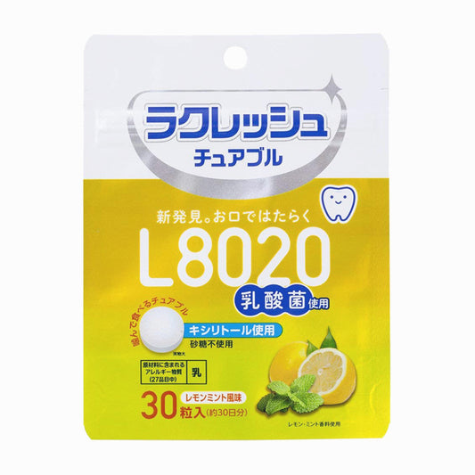 L8020乳酸菌ラクレッシュ チュアブル レモンミント風味(30粒)